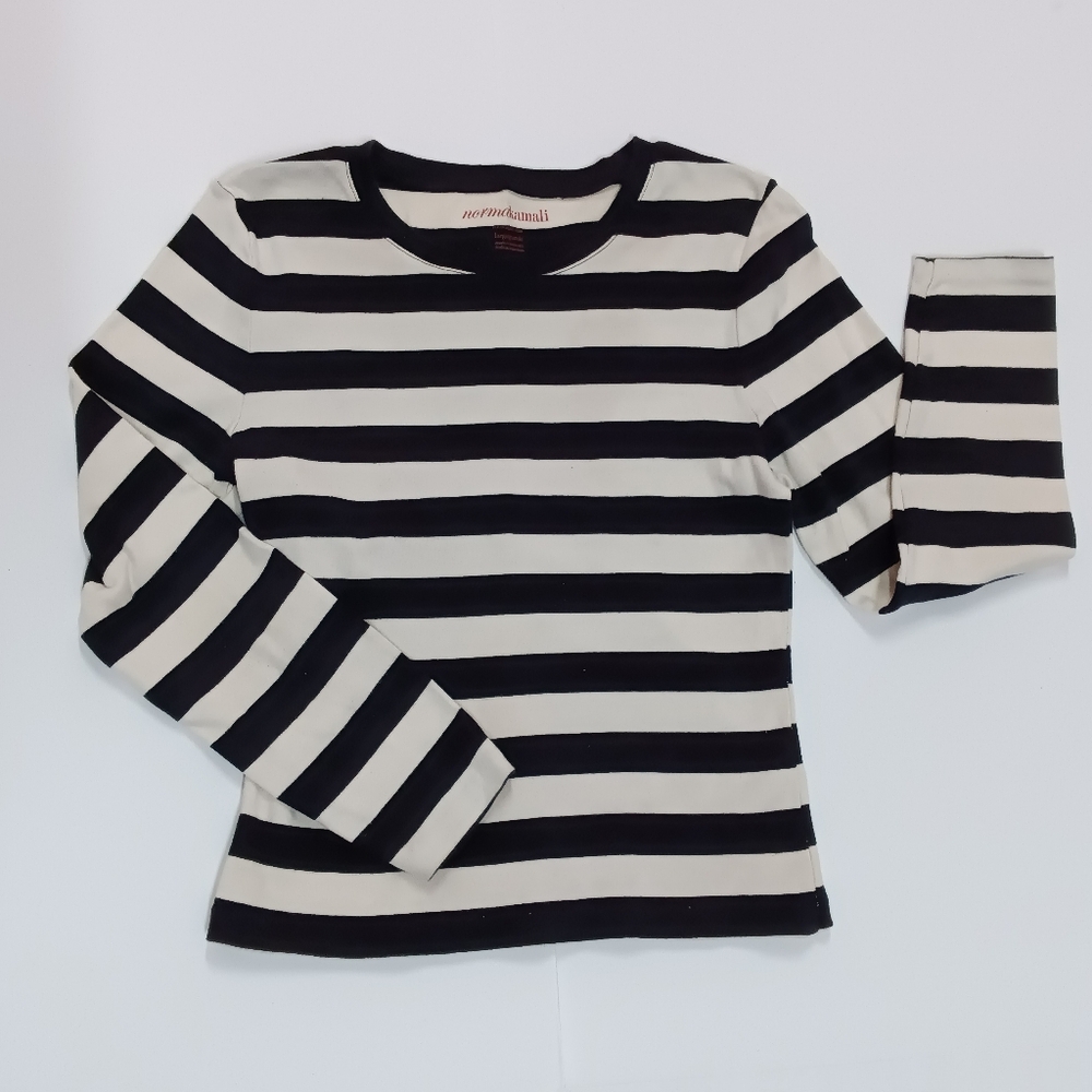Norma Kamali Long Sleeve Organic Cotton T-shirt Size Large
